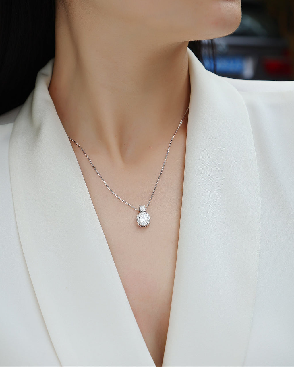 3 Carat Moissanite Solitaire Pendant