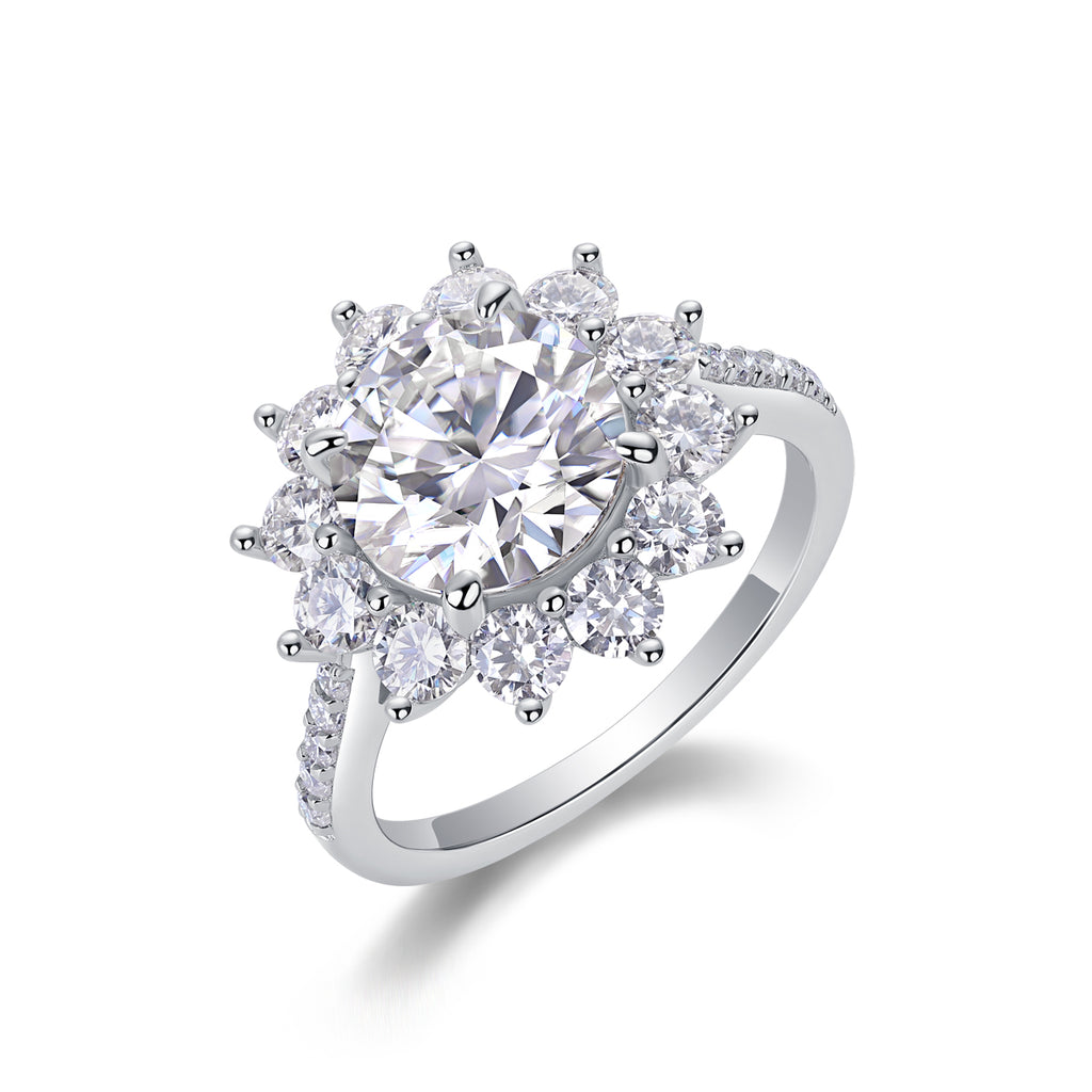 Sunburst Moissanite Ring