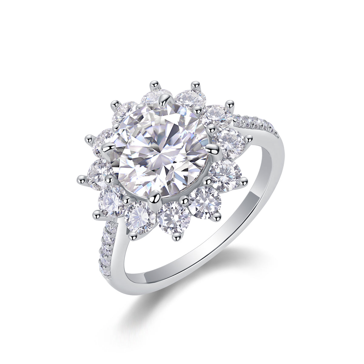 Sunburst Moissanite Ring