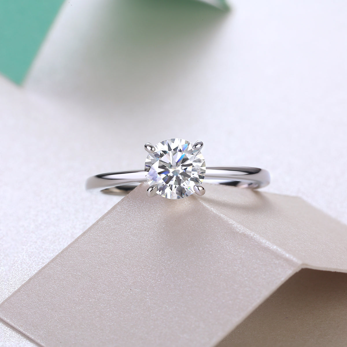 Classic 4-Prong Moissanite Solitaire Ring