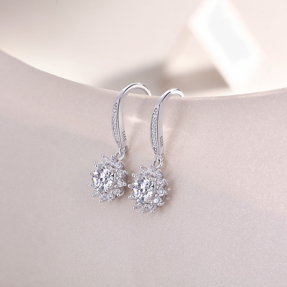 Snowflake Drop Moissanite Earrings