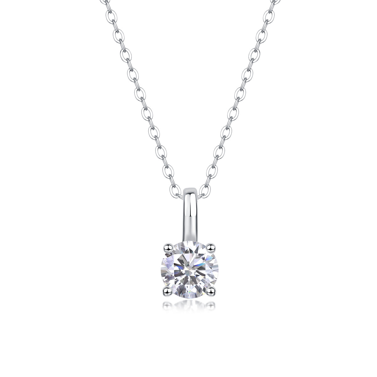 1ct Moissanite Solitaire Pendant Necklace