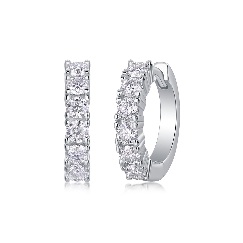 Classic Brilliant Moissanite Huggie Earrings