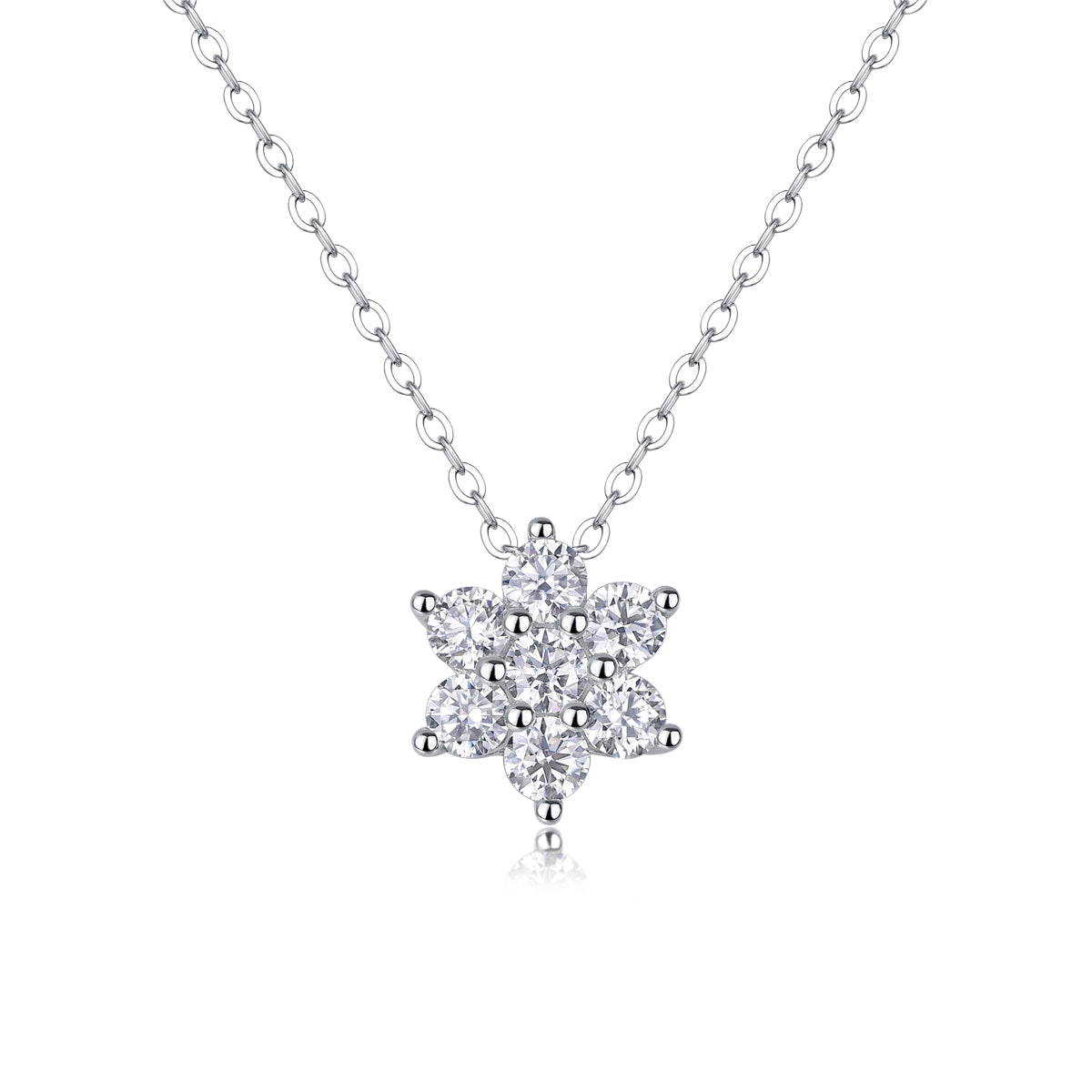 Snowflake Moissanite Pendant Necklace