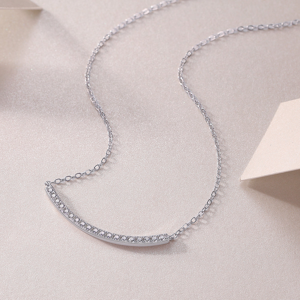 Pavé Arc Moissanite Necklace