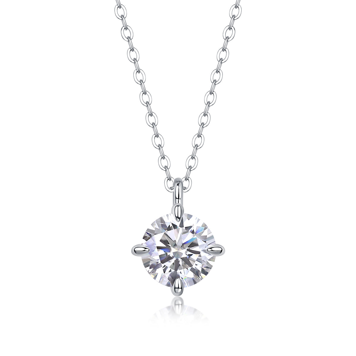 2 Carat Moissanite Solitaire Necklace