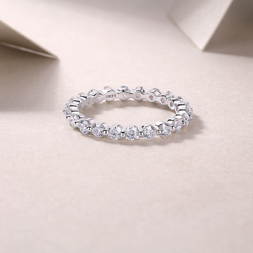 Round-Cut Moissanite Eternity Ring