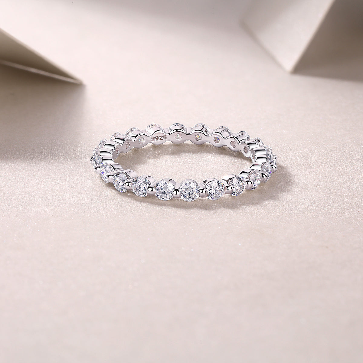 Round-Cut Moissanite Eternity Ring