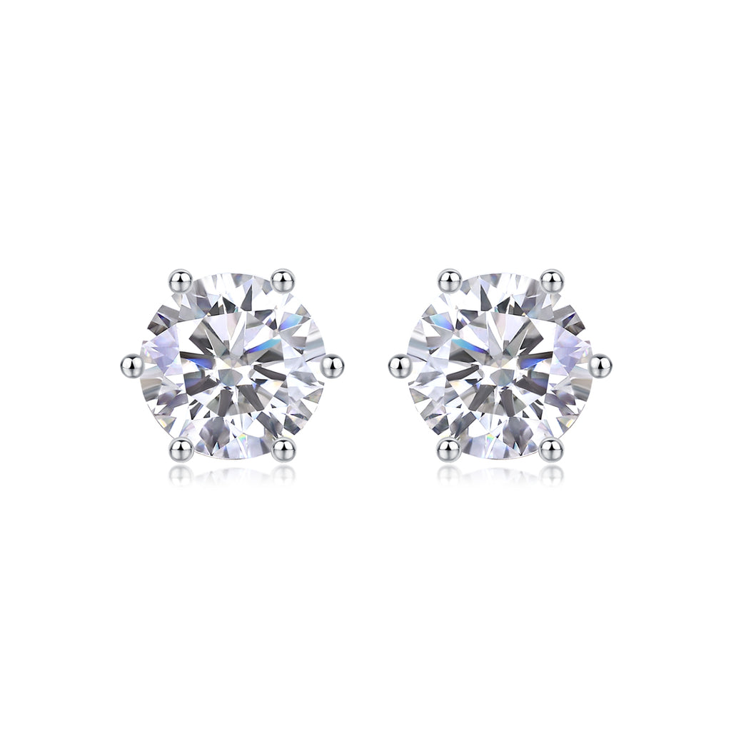 Classic Round Moissanite Stud Earrings