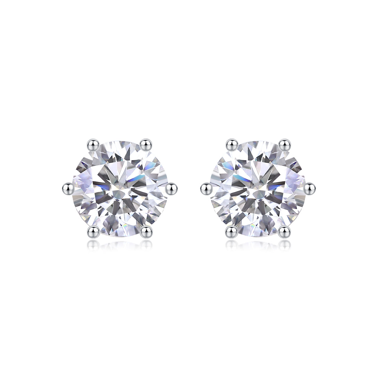 Classic Round Moissanite Stud Earrings