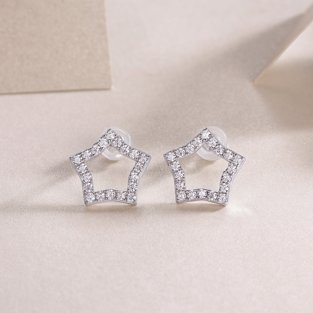 Pavé Star Moissanite Stud Earrings