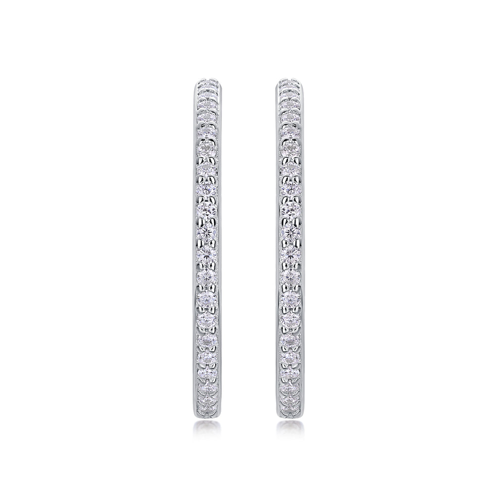 Ribbon Pavé Moissanite Hoop Earrings