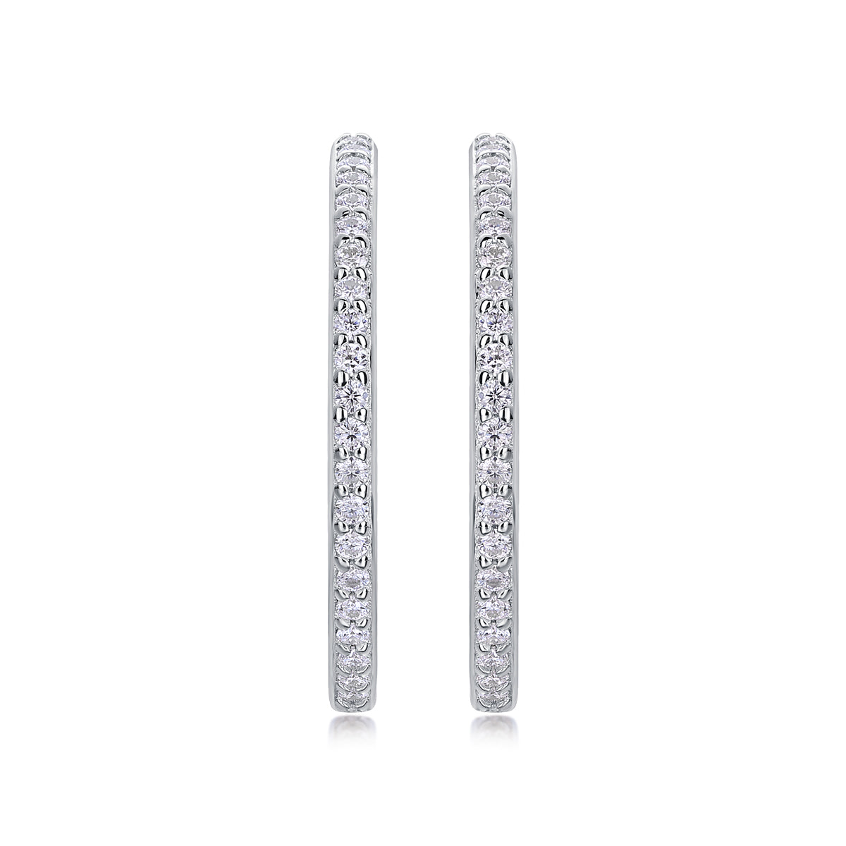 Ribbon Pavé Moissanite Hoop Earrings