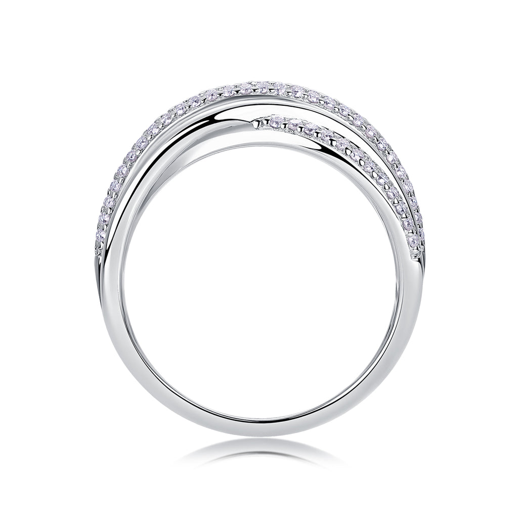 Modern Interlace Moissanite Ring