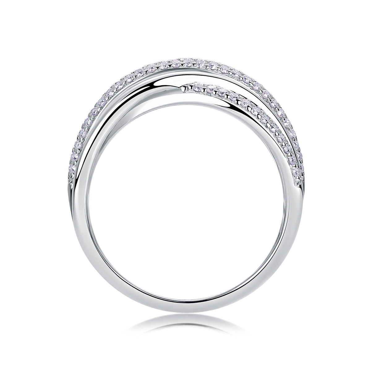 Modern Interlace Moissanite Ring