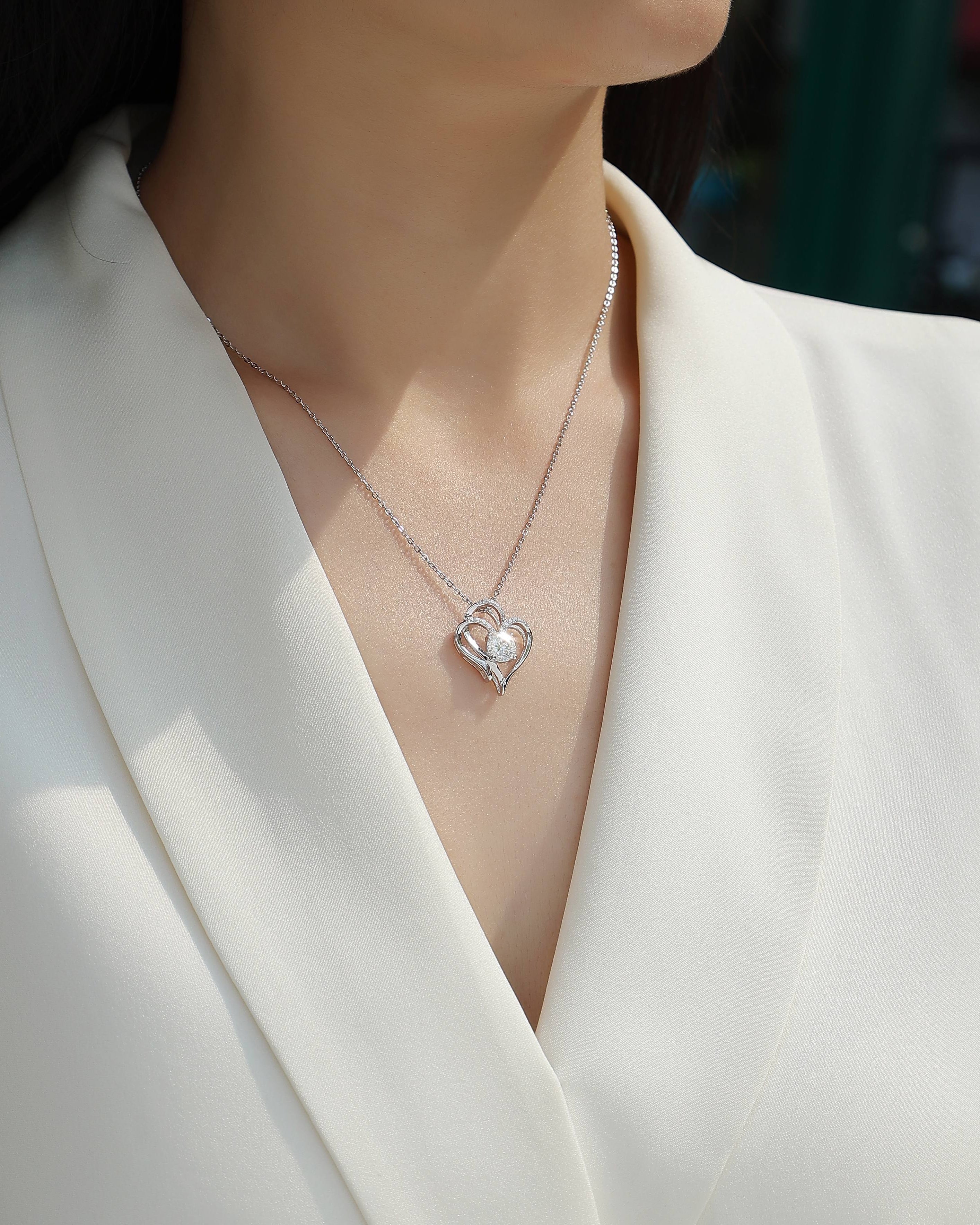 Double Heart Moissanite Necklace