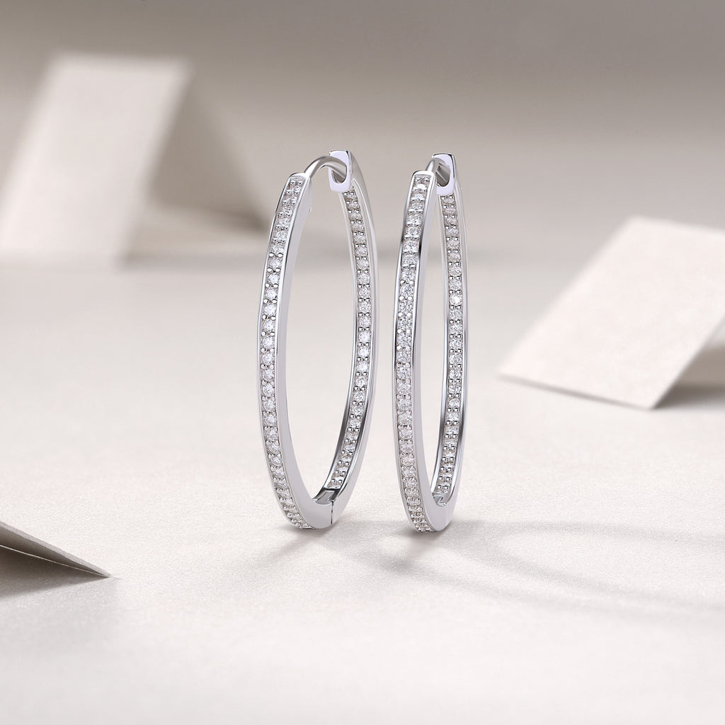 Pavé Moissanite Circle Hoop Earrings