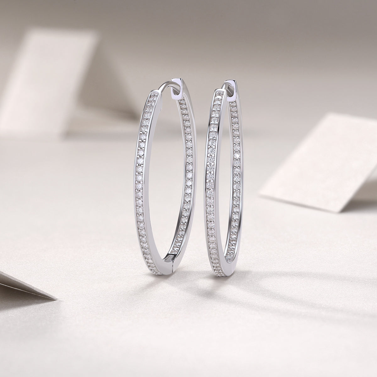 Pavé Moissanite Circle Hoop Earrings