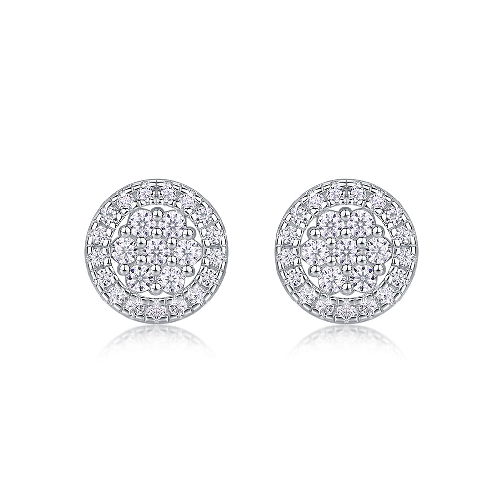 Pavé Moissanite Round Stud Earrings