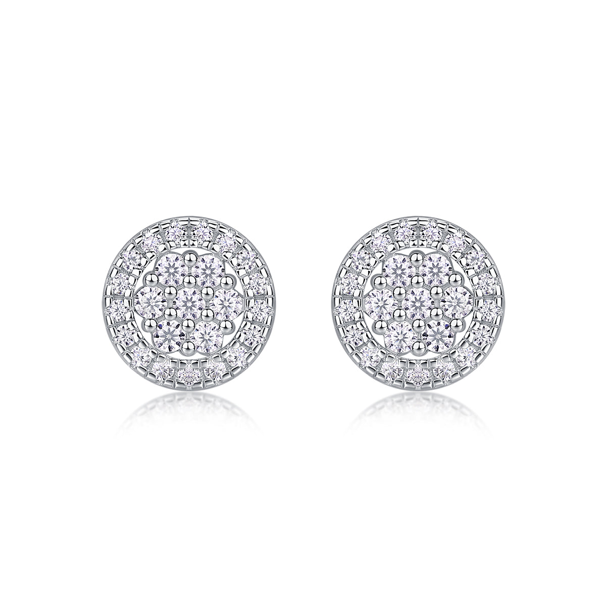 Pavé Moissanite Round Stud Earrings
