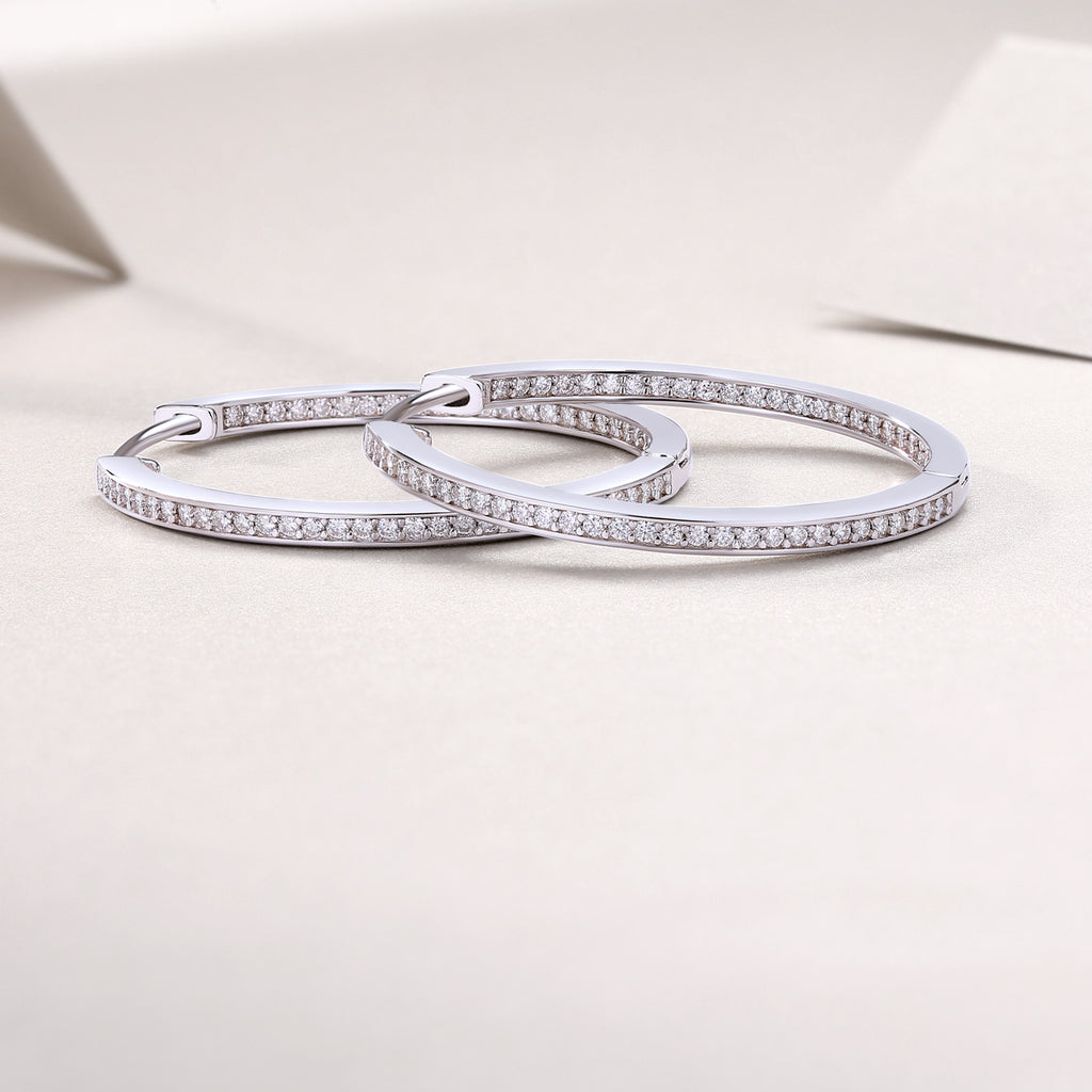 Pavé Moissanite Circle Hoop Earrings