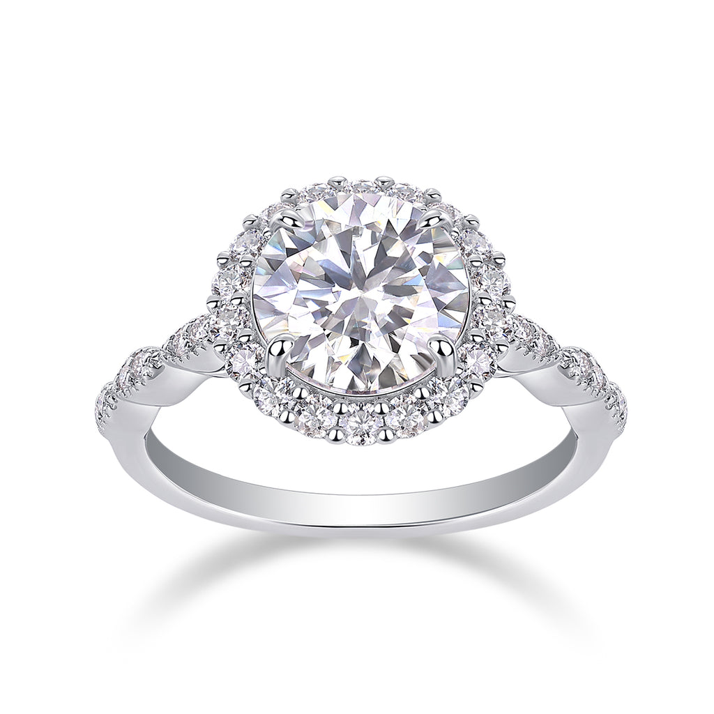 Twisted Halo Moissanite Ring
