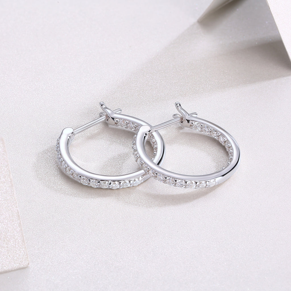Pavé Moissanite Hoop Earrings