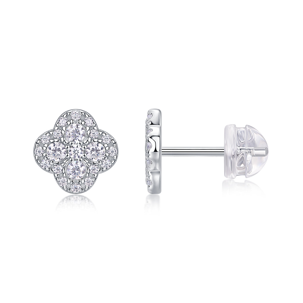 Lucky Bloom Moissanite Stud Earrings