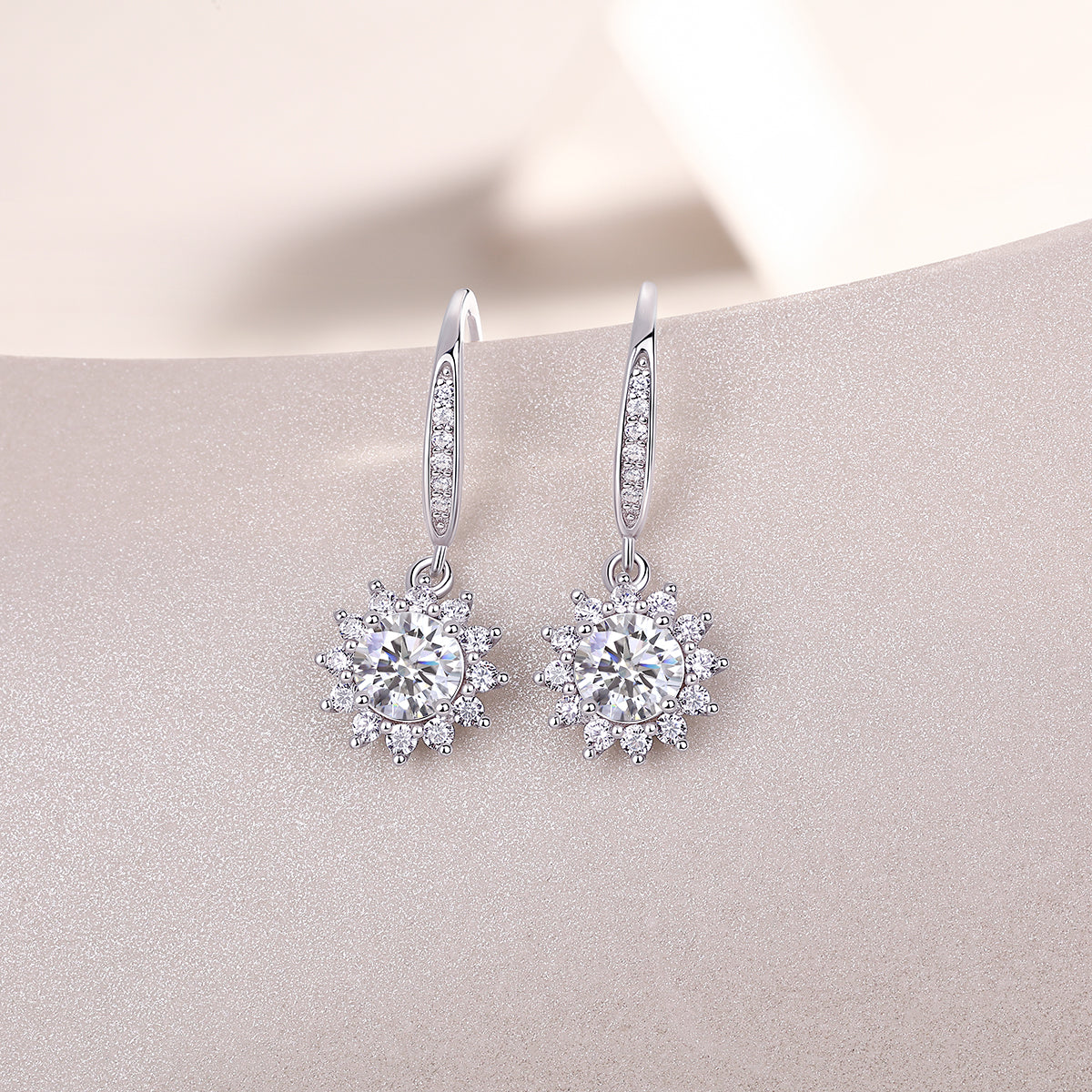 Snowflake Drop Moissanite Earrings