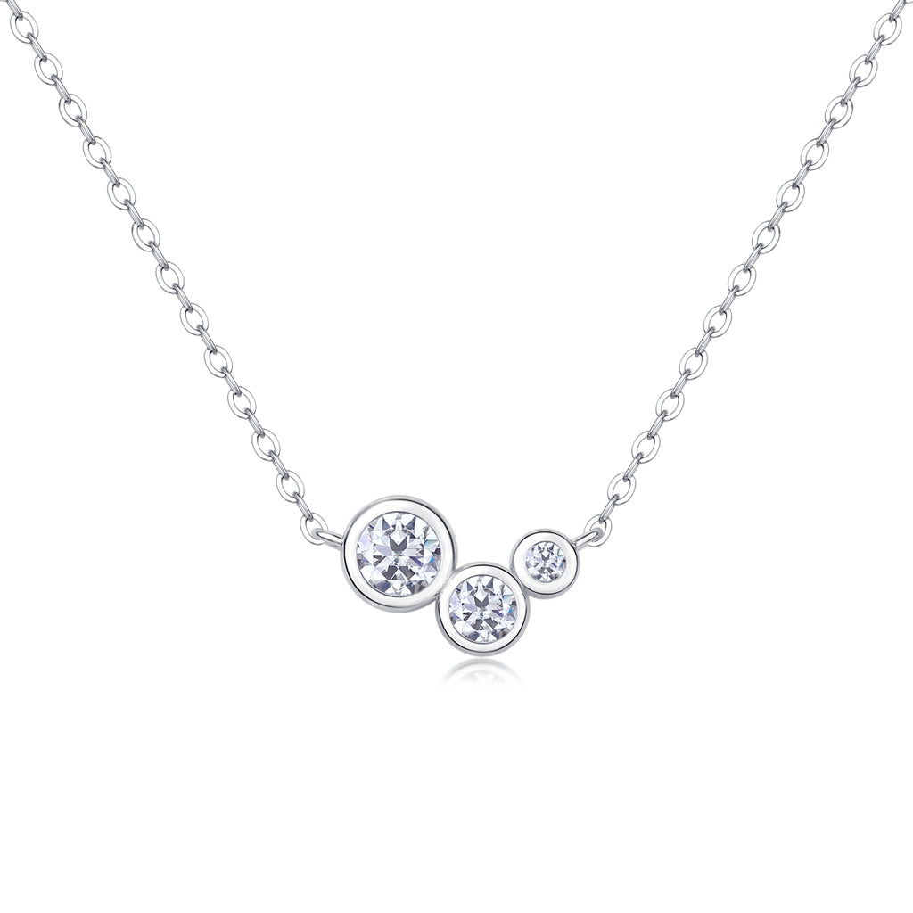 Triple-Moissanite Pendant Necklace
