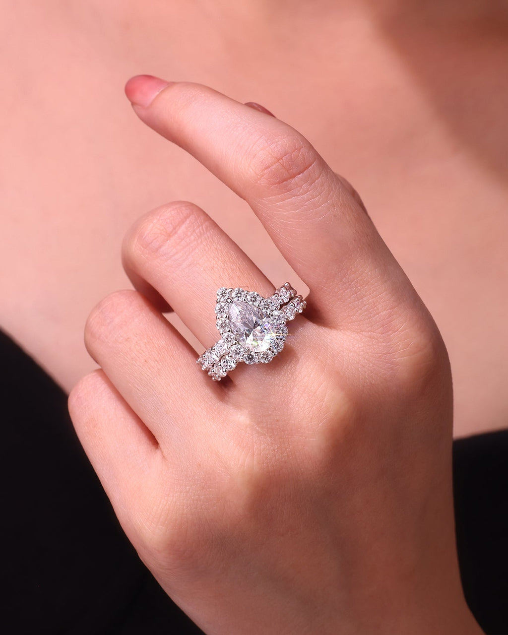 Dewdrop Moissanite Ring Set