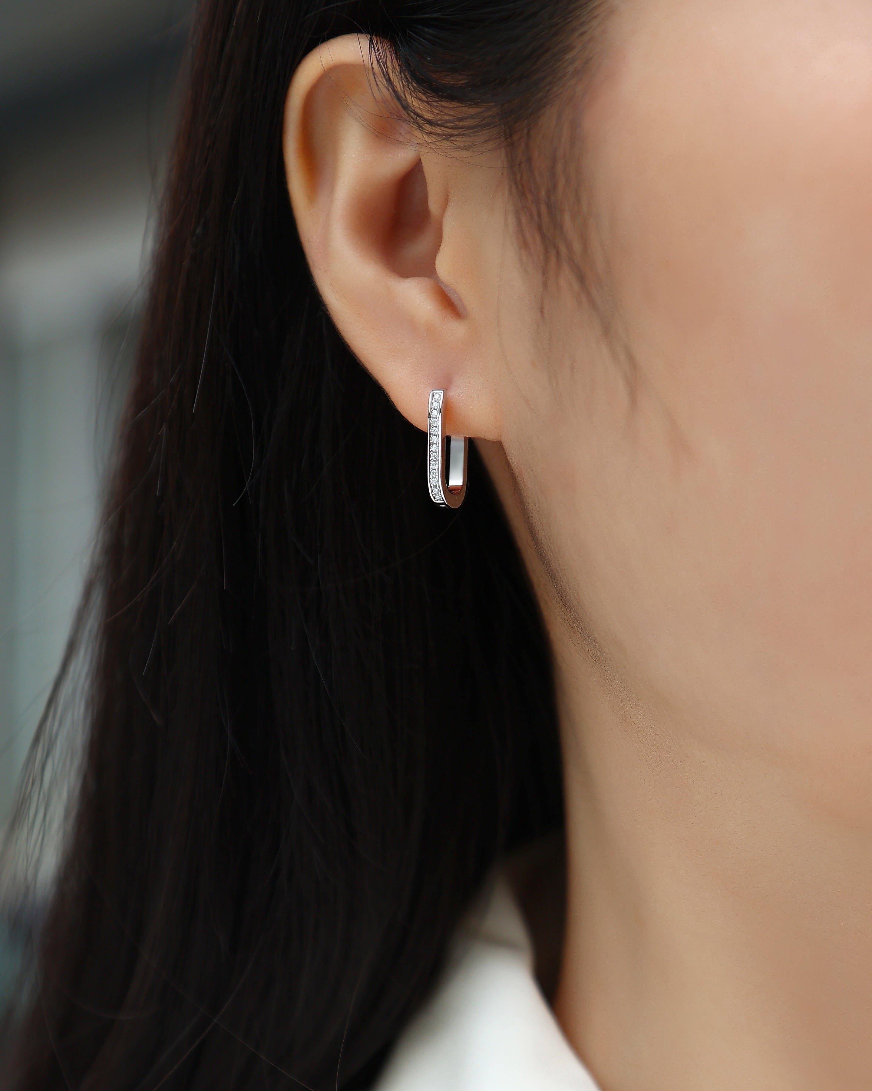 Sleek Bar Moissanite Earrings
