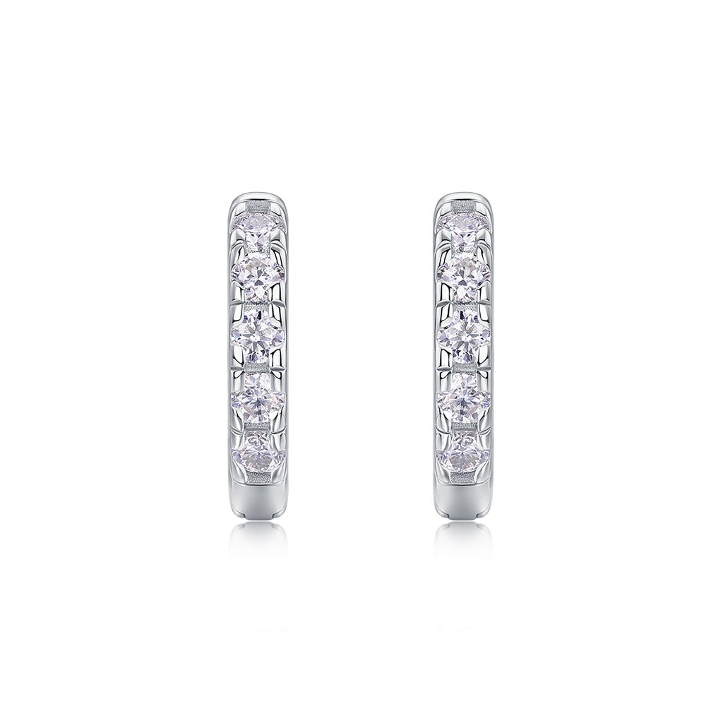 Pavé Moissanite Mini Hoop Earrings