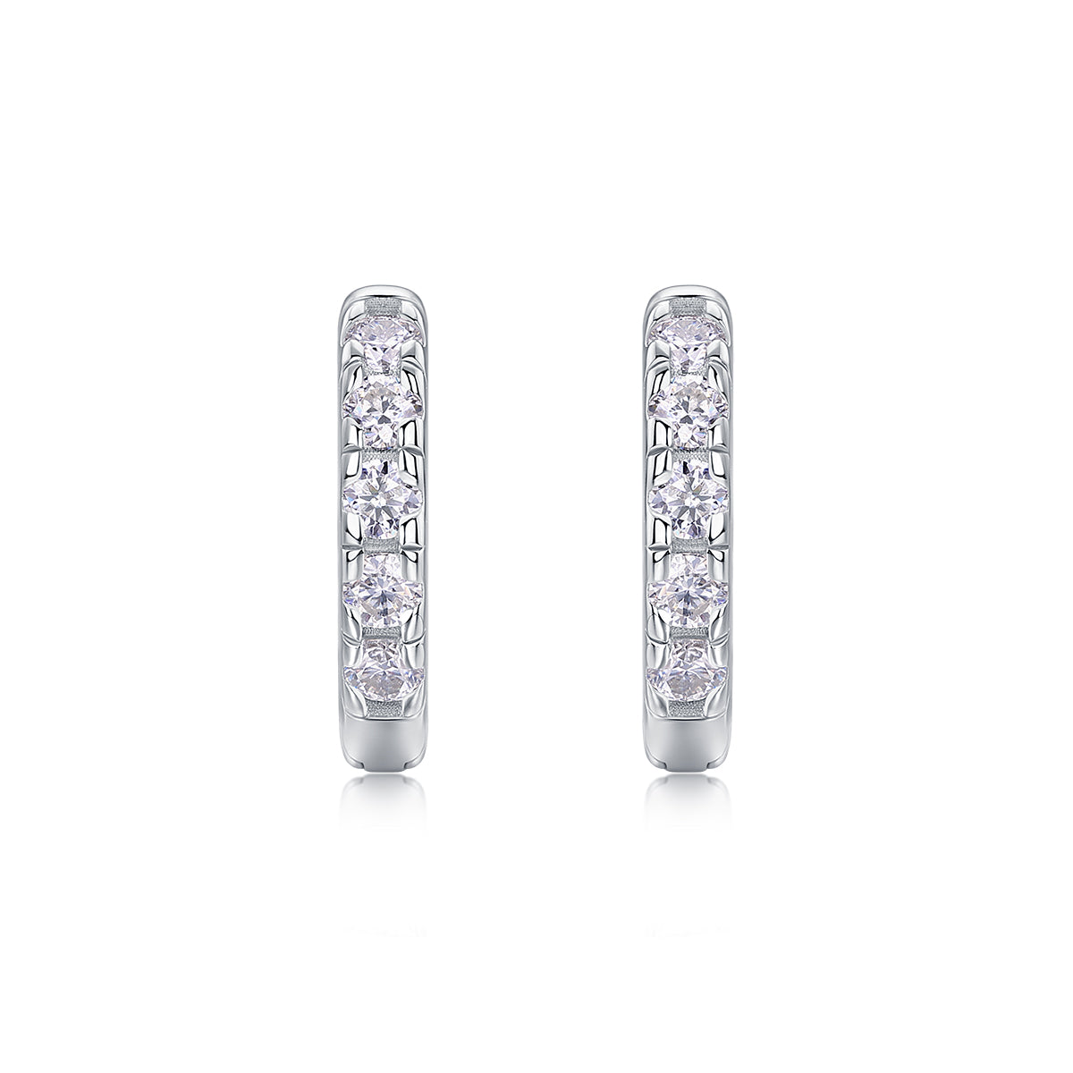 Pavé Moissanite Mini Hoop Earrings