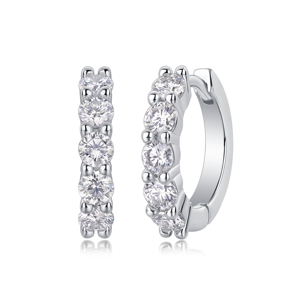 Dawn Pavé Moissanite Hoop Earrings
