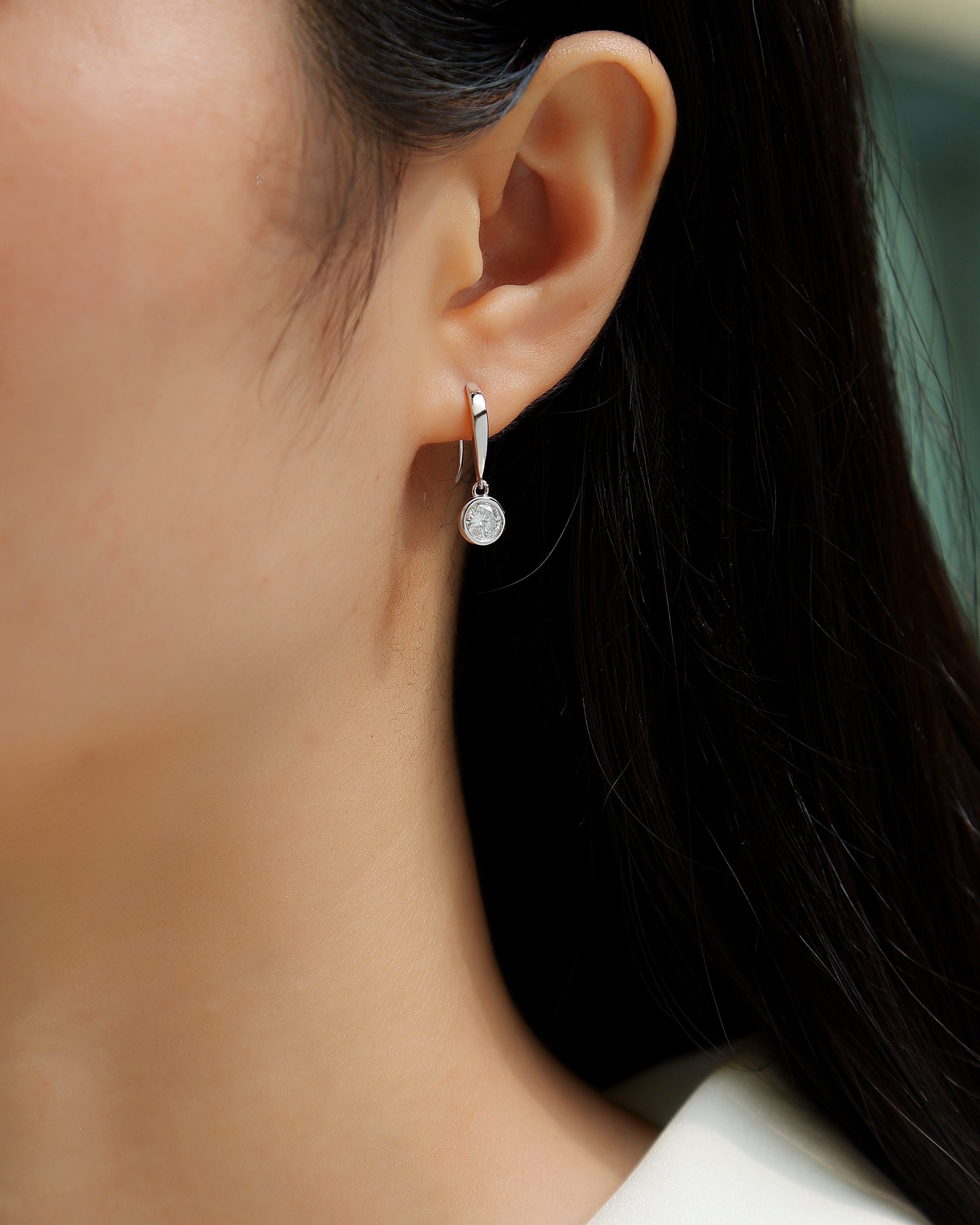 Minimalist Drop Moissanite Earrings