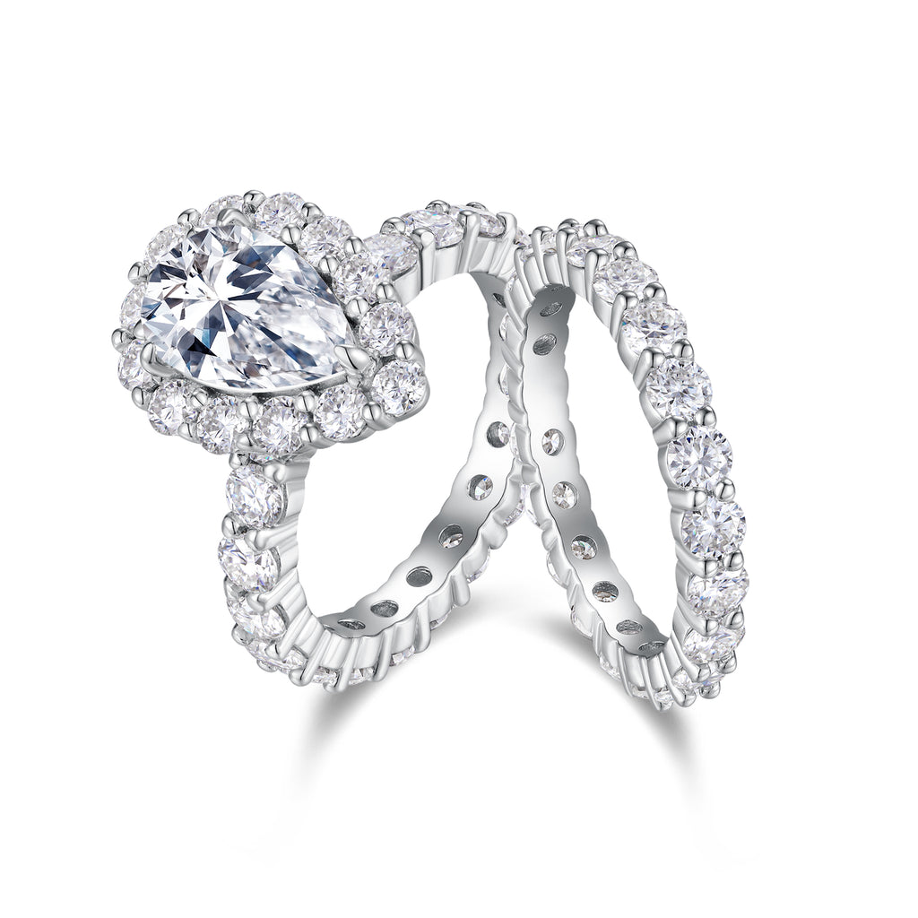 Dewdrop Moissanite Ring Set