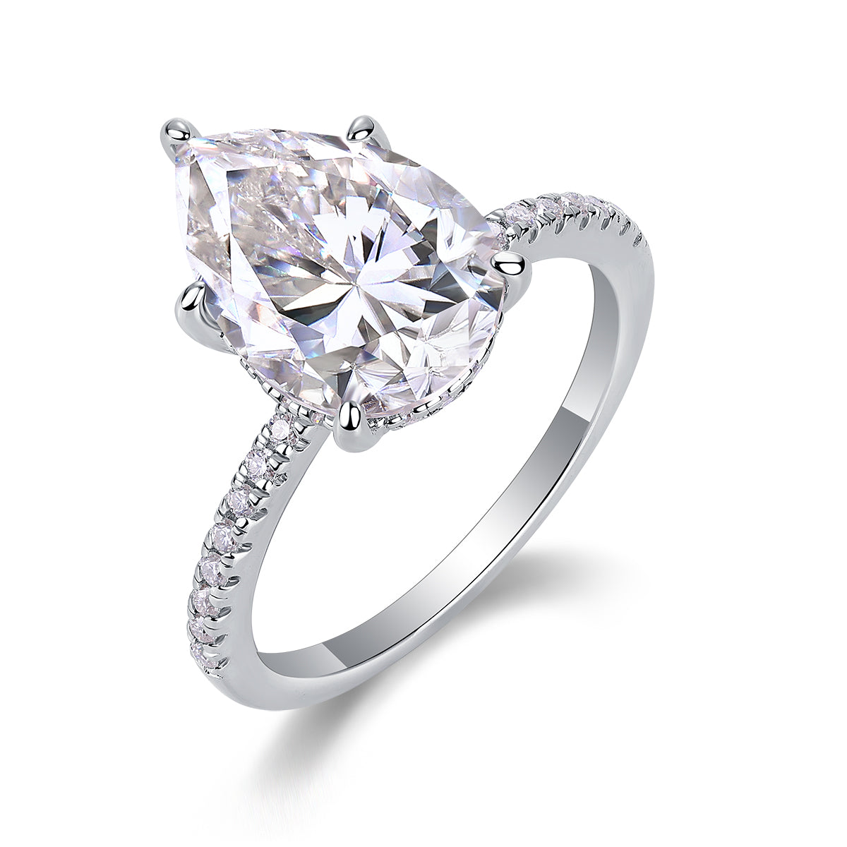 Pear Cut Moissanite Ring
