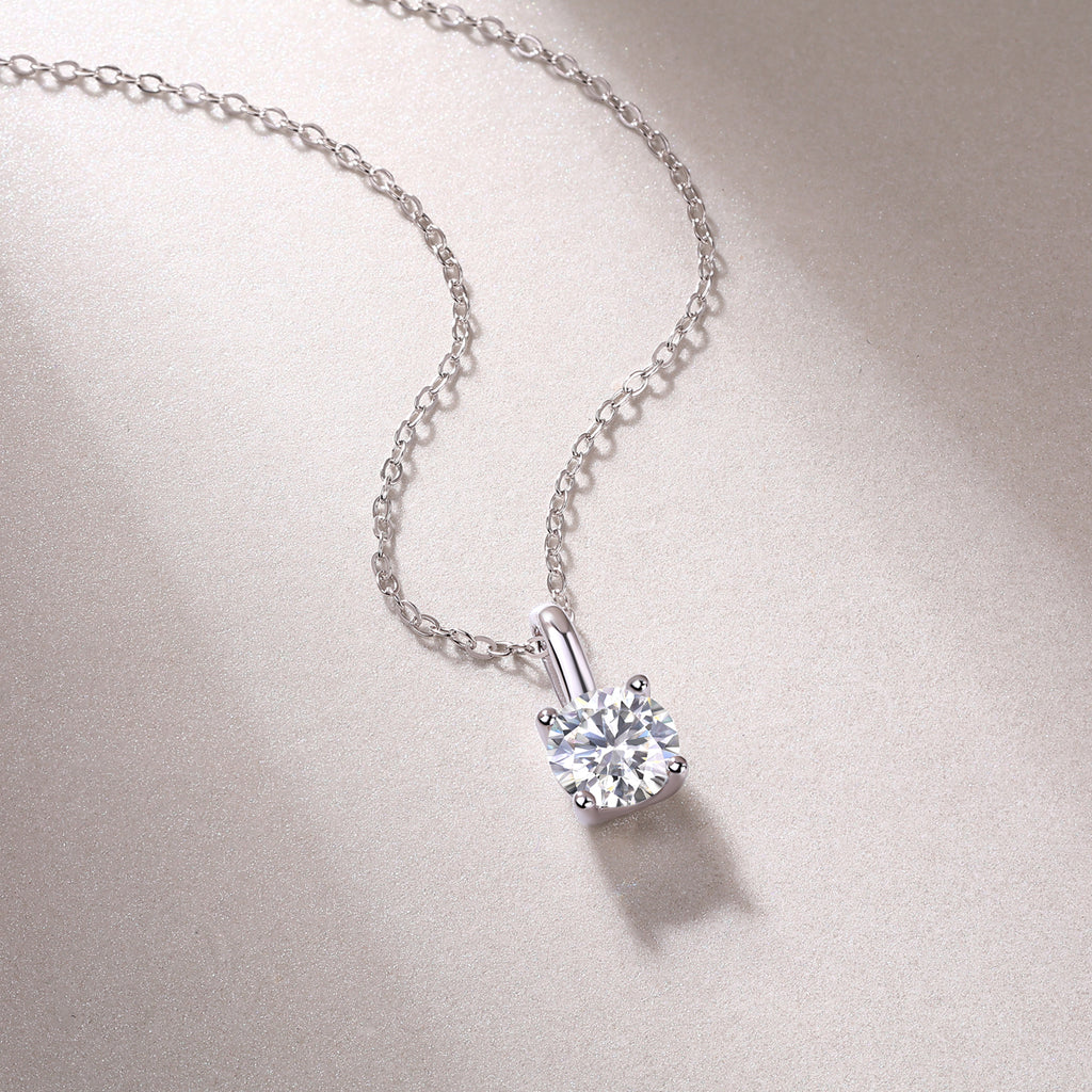 1ct Moissanite Solitaire Pendant Necklace
