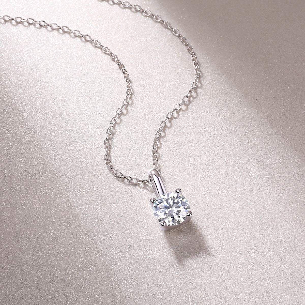 1ct Moissanite Solitaire Pendant Necklace