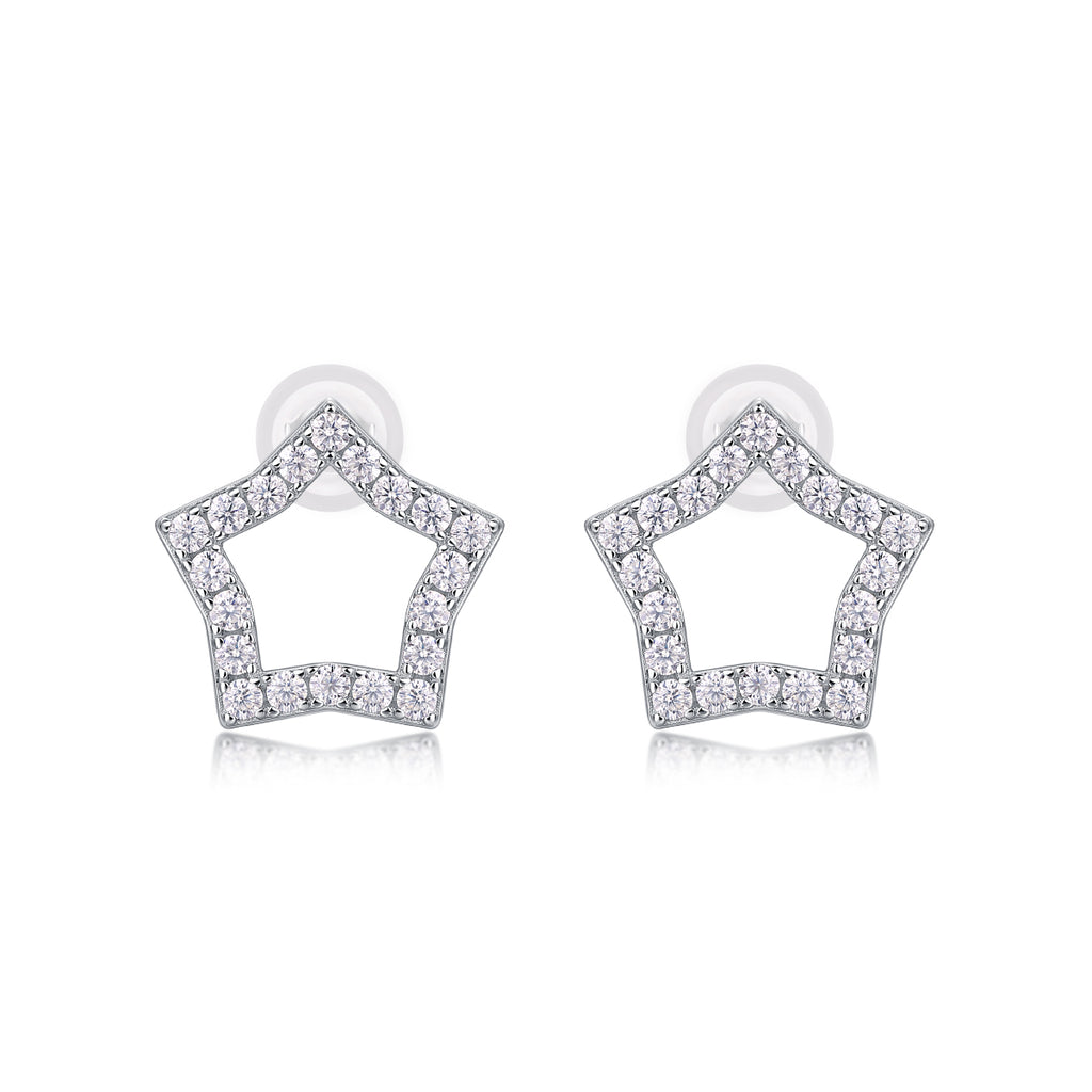 Pavé Star Moissanite Stud Earrings