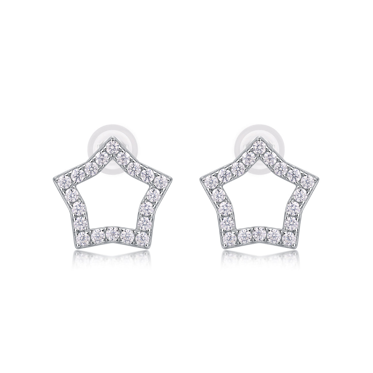 Pavé Star Moissanite Stud Earrings