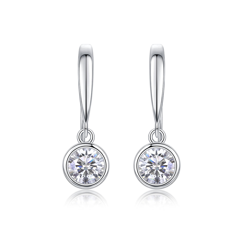 Minimalist Drop Moissanite Earrings