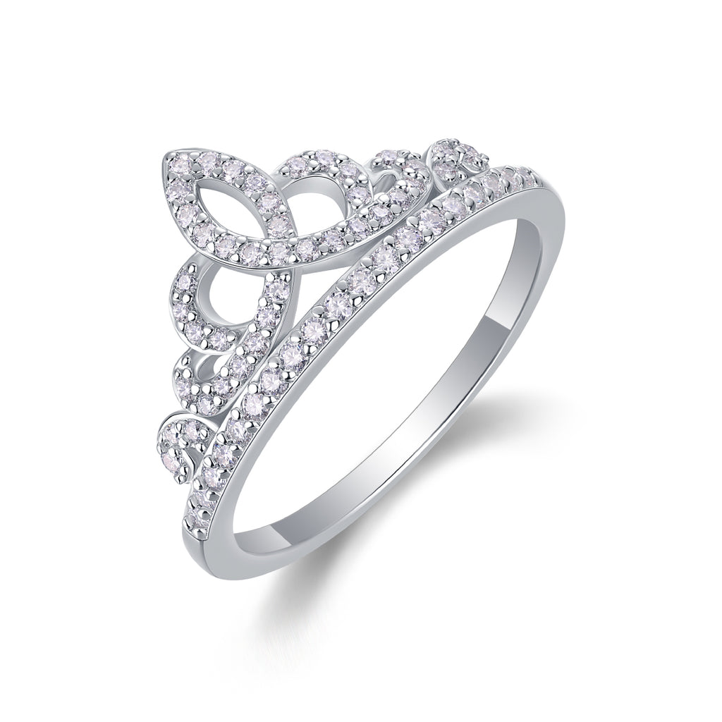 Crown Diamond Ring Luxury And Stylish Moissanite Silver Ring
