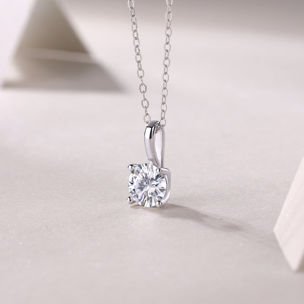 1ct Moissanite Solitaire Pendant Necklace