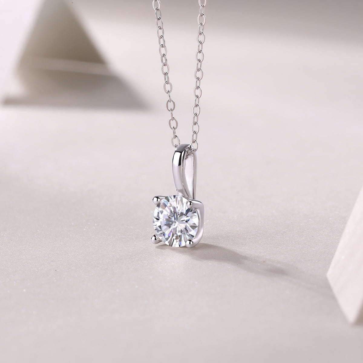 1ct Moissanite Solitaire Pendant Necklace