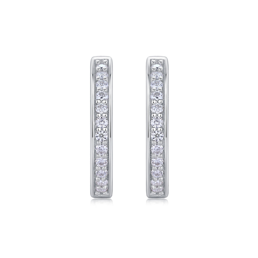 Sleek Pavé Moissanite Huggie Earrings