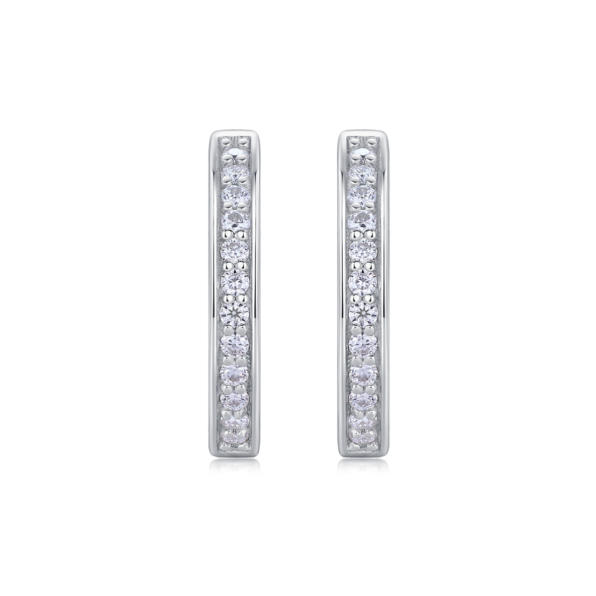 Sleek Pavé Moissanite Huggie Earrings