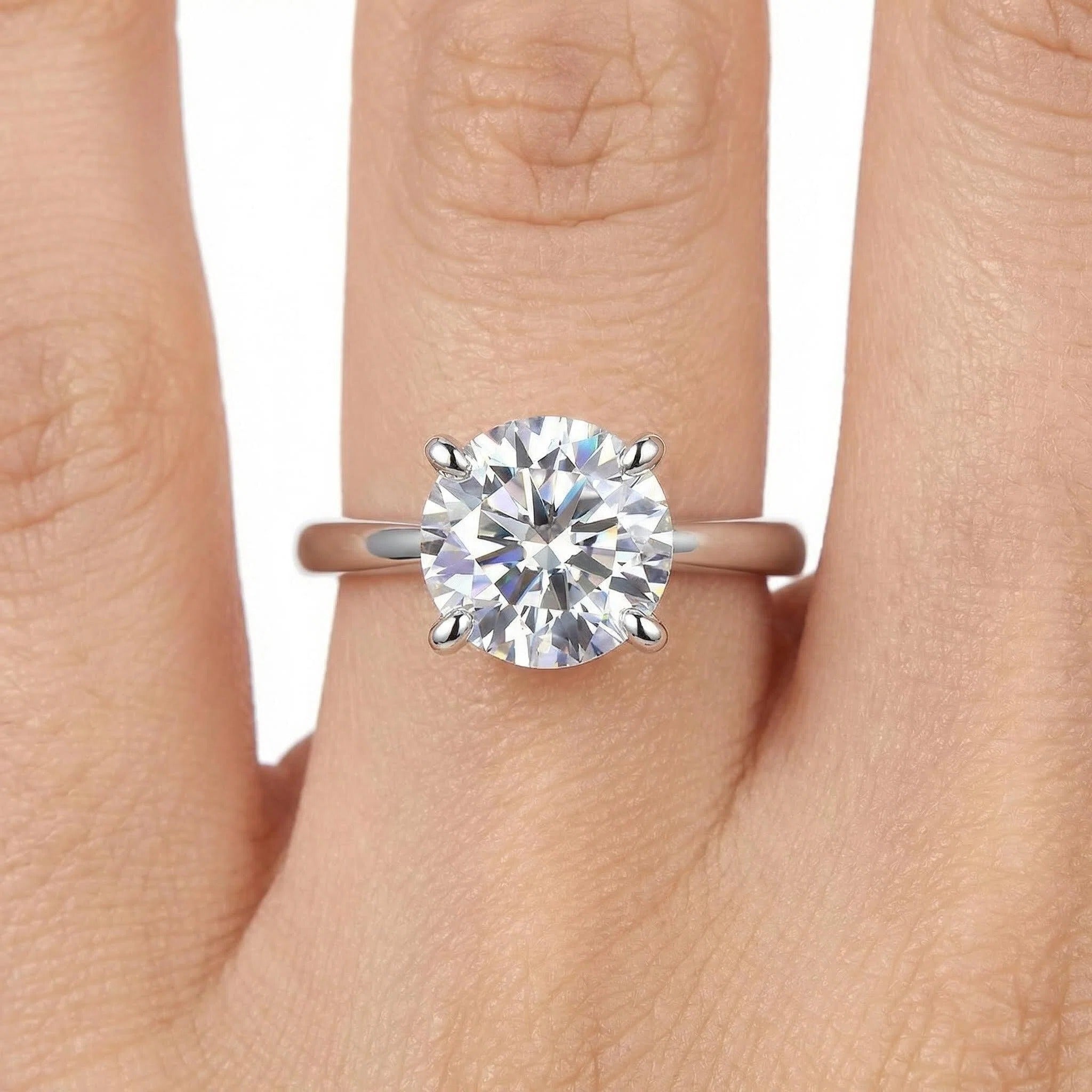 Classic 4-Prong Moissanite Solitaire Ring