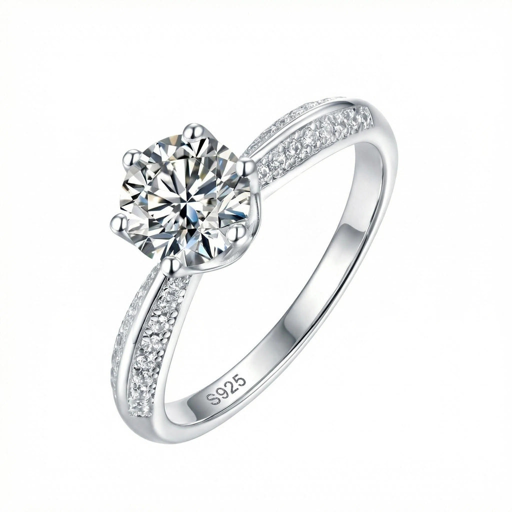 Classic Round Moissanite Engagement Ring
